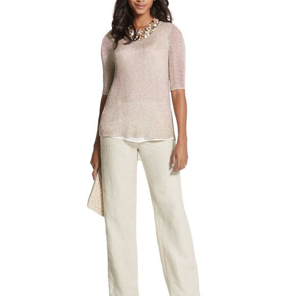 NEW!  Chico's Ainsley Metallic Gold Pullover Sweater - Size 3 / XL - $99 - Picture 15 of 15